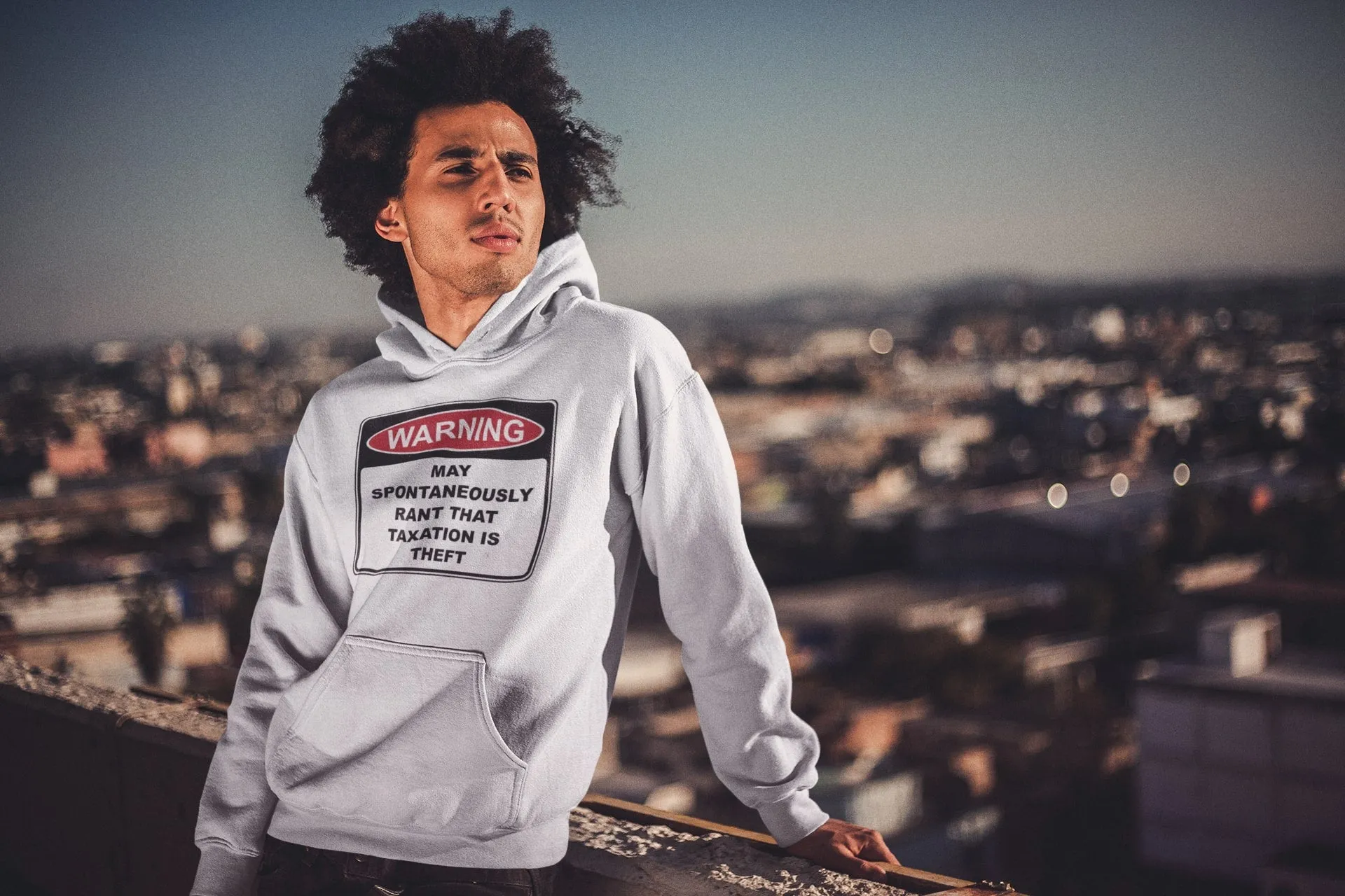 Warning Rant Taxation is Theft Light Hoodie