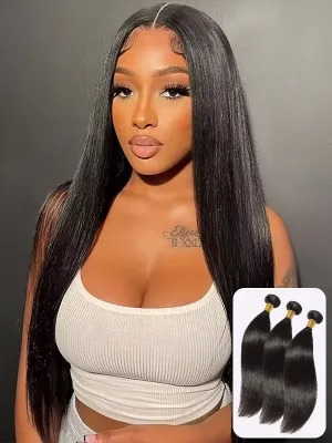 Wavymy Straight Bundles Human Hair Weave 2/3/4 Bundles/Pack