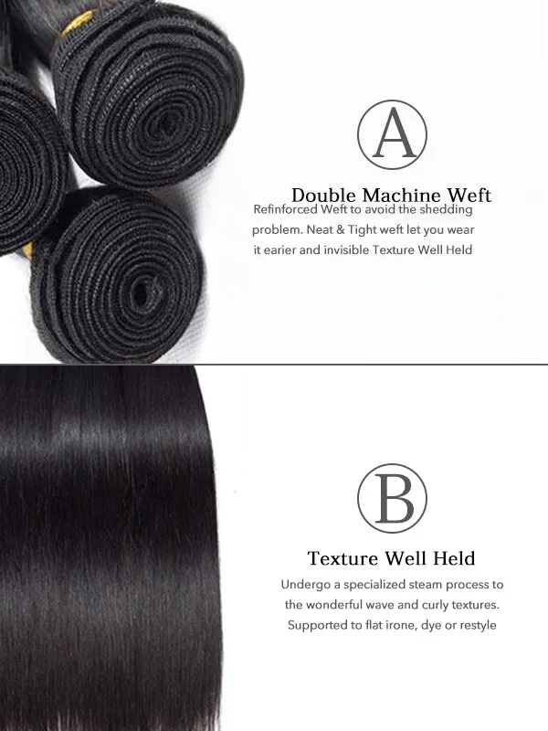 Wavymy Straight Bundles Human Hair Weave 2/3/4 Bundles/Pack