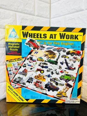 Wheels At Work Magnetic Alphabet Puzzle - "F" is for Fire Engine! Huge Poster Included