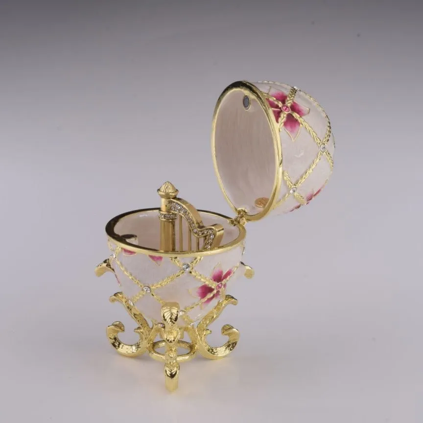 White Egg with Flowers & Harp
