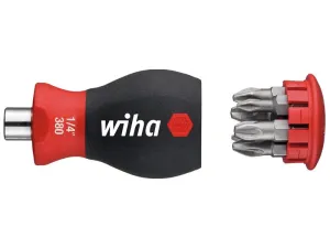 Wiha Magnetic SoftFinish Stubby Screwdriver with Bit Magazine (PH, PZ)