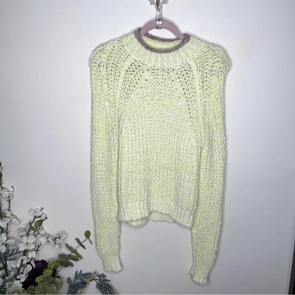 WILFRED x ARITZIA Confetti Mock Neck Sweater Espace Fluro Lime {G27}