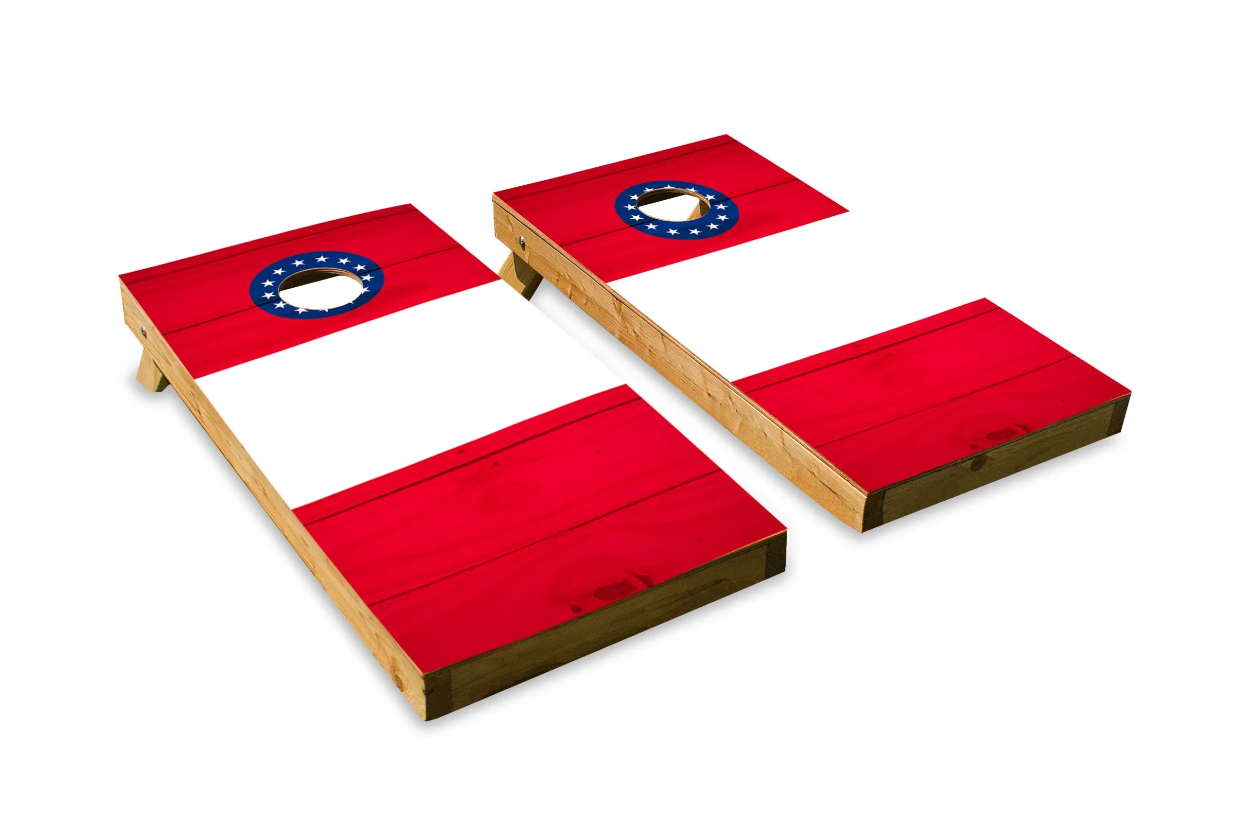 Wood Grain Georgia State Flag