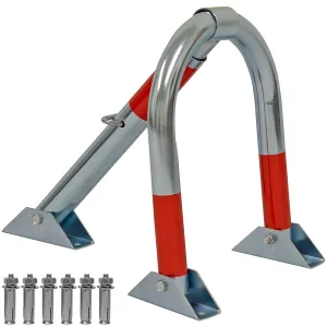 Woodside Folding Driveway Security Car Parking Barrier Bollard Post   Padlock
