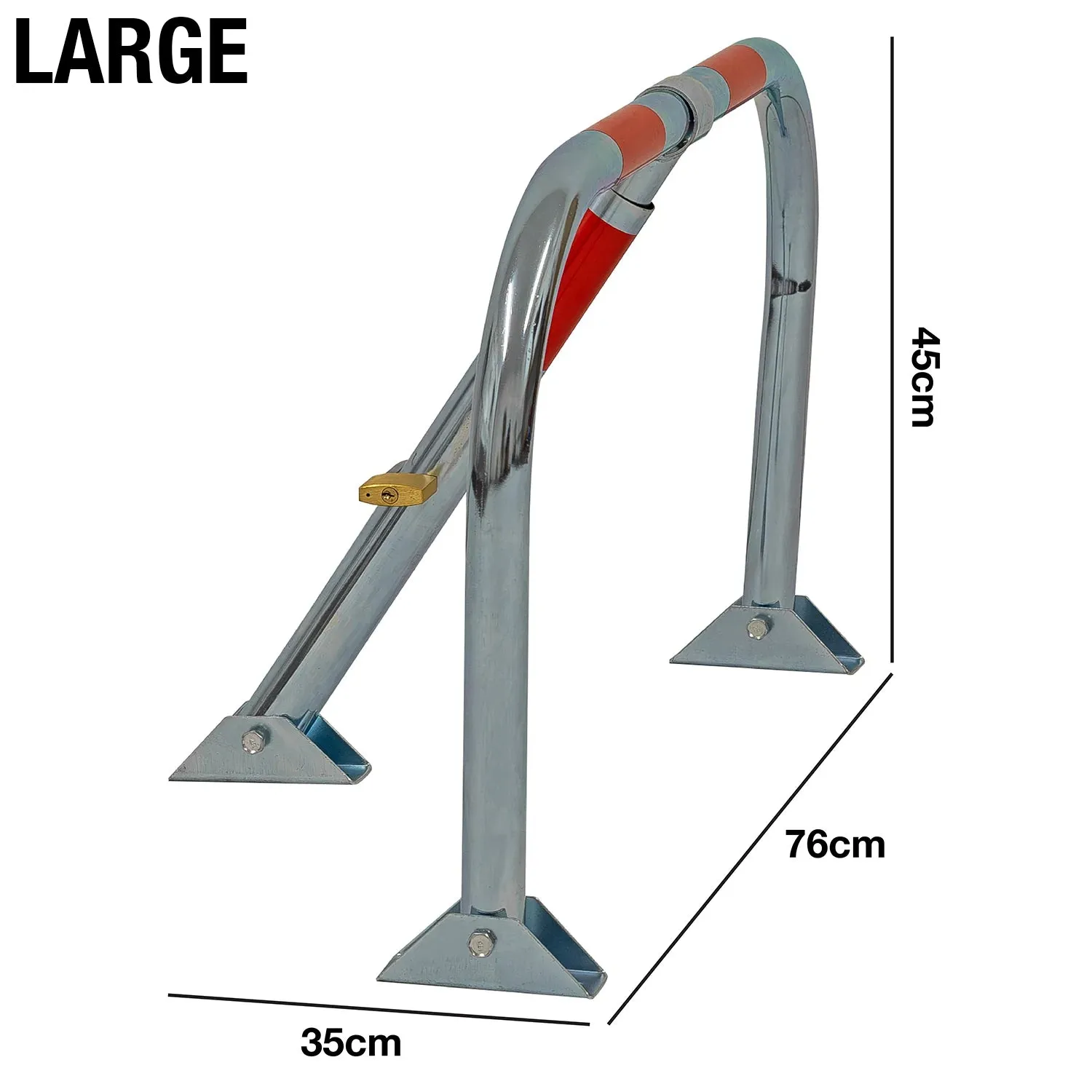 Woodside Folding Driveway Security Car Parking Barrier Bollard Post   Padlock