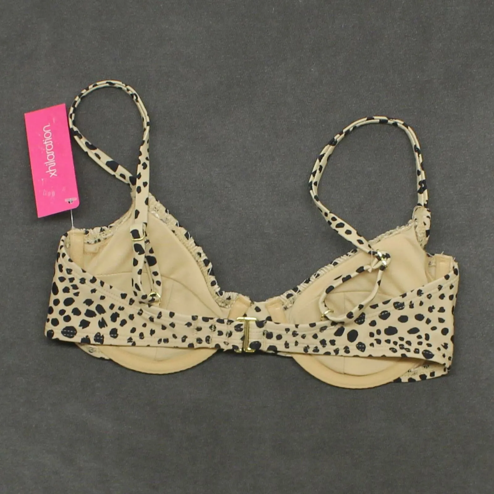 Xhilaration Women's Animal Print Smocked Underwire Bikini Top
