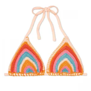 Xhilaration Women's Crochet Triangle Bikini Top