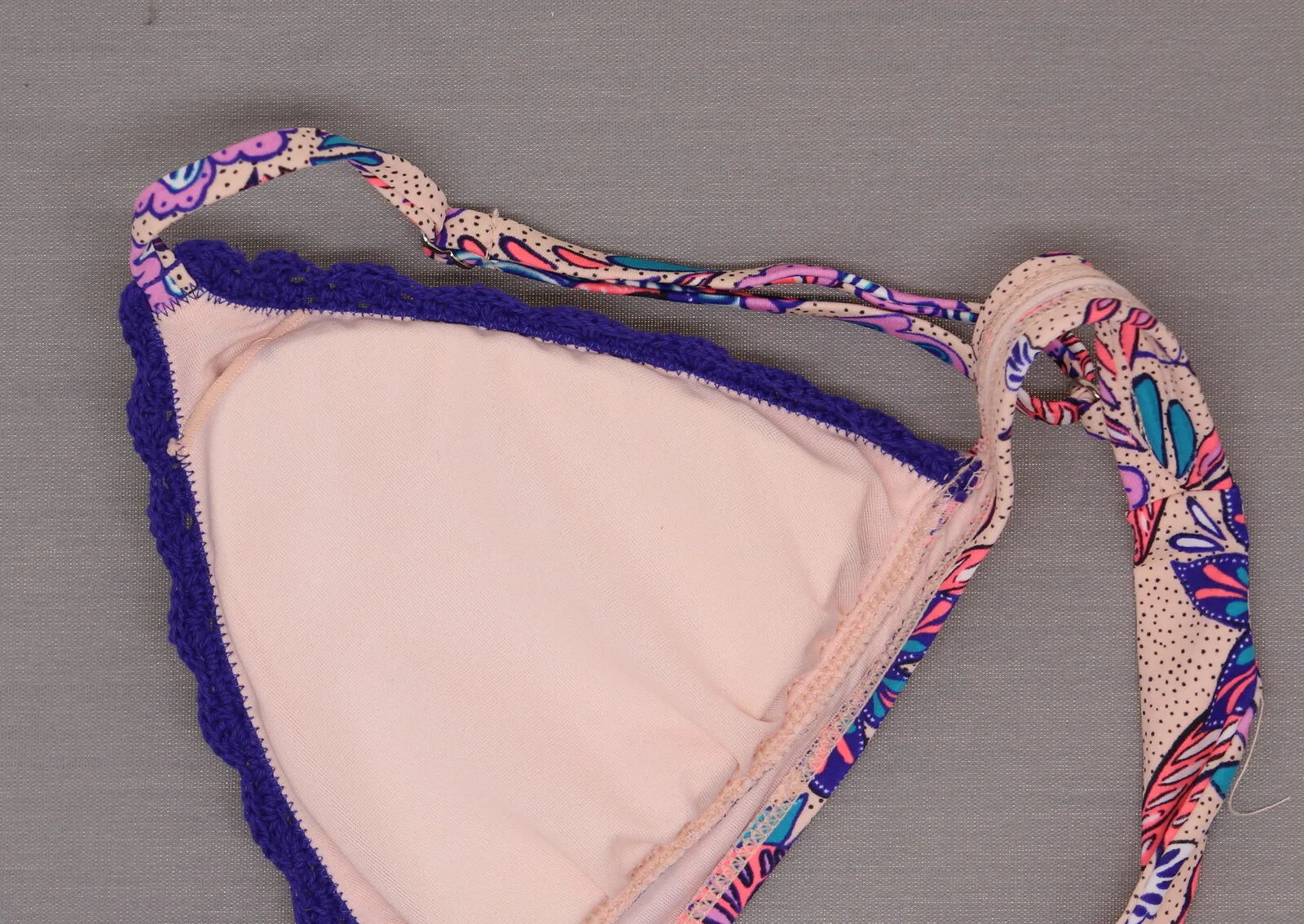 Xhilaration Womens Crochet Trim Triangle Swim Top Pink Medium