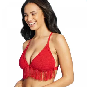 Xhilaration Women's Fringe Crochet Triangle Bikini Top