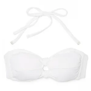 Xhilaration Women's Knot Front Ribbed Texture Bandeau Bikini Top