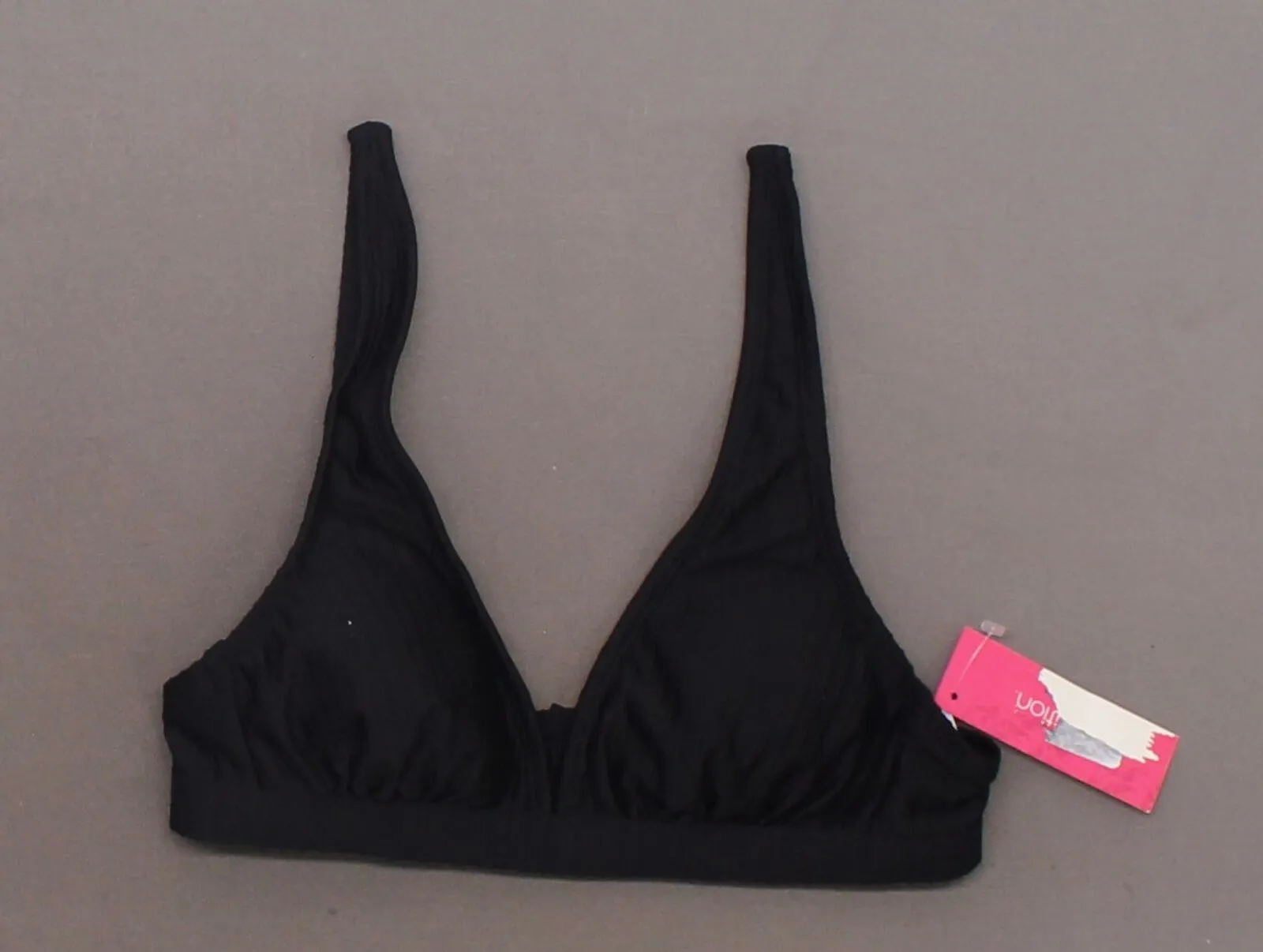 Xhilaration Women's Longline Ribbed Triangle Bikini Top