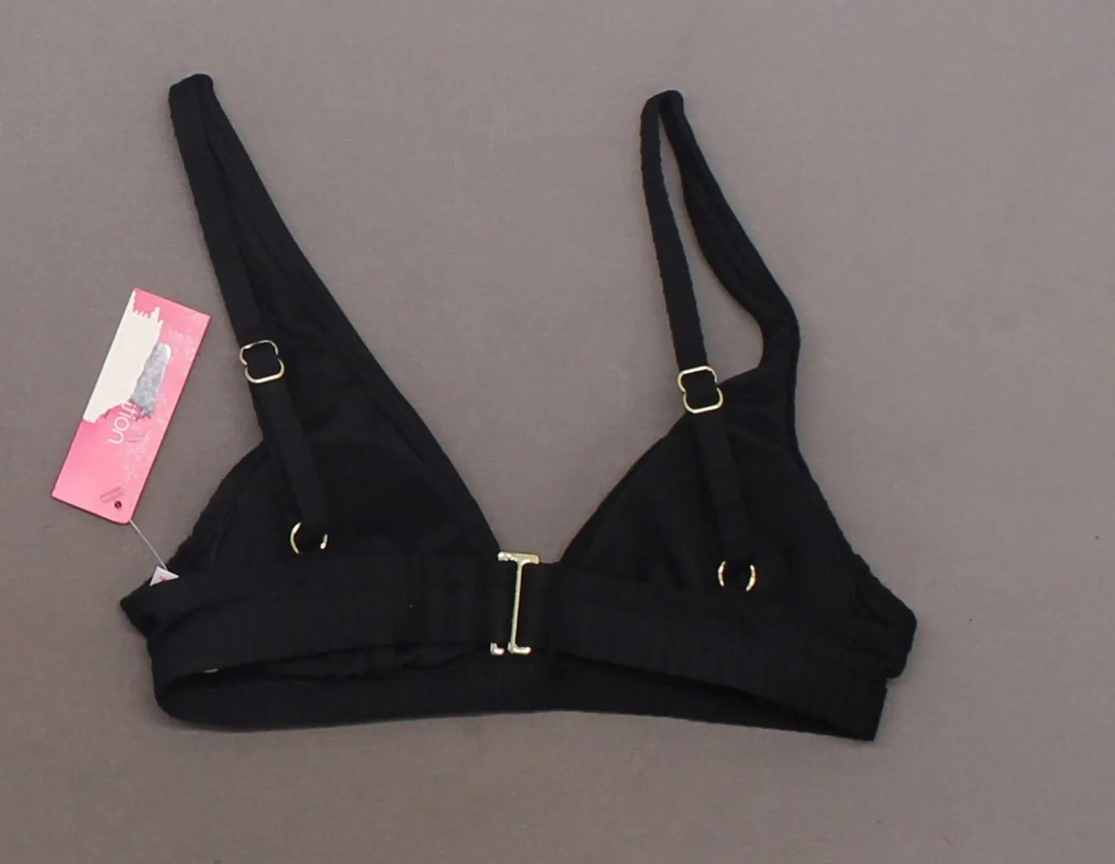 Xhilaration Women's Longline Ribbed Triangle Bikini Top