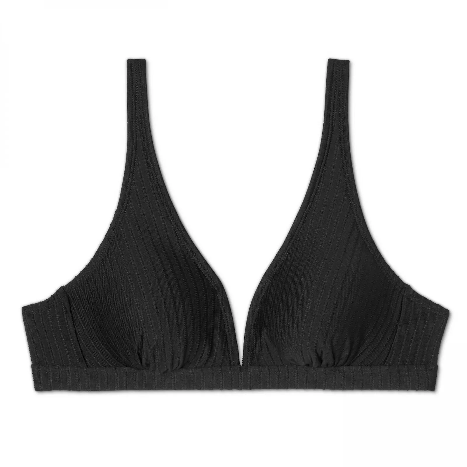 Xhilaration Women's Longline Ribbed Triangle Bikini Top