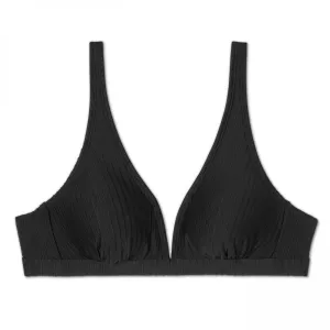 Xhilaration Women's Longline Ribbed Triangle Bikini Top
