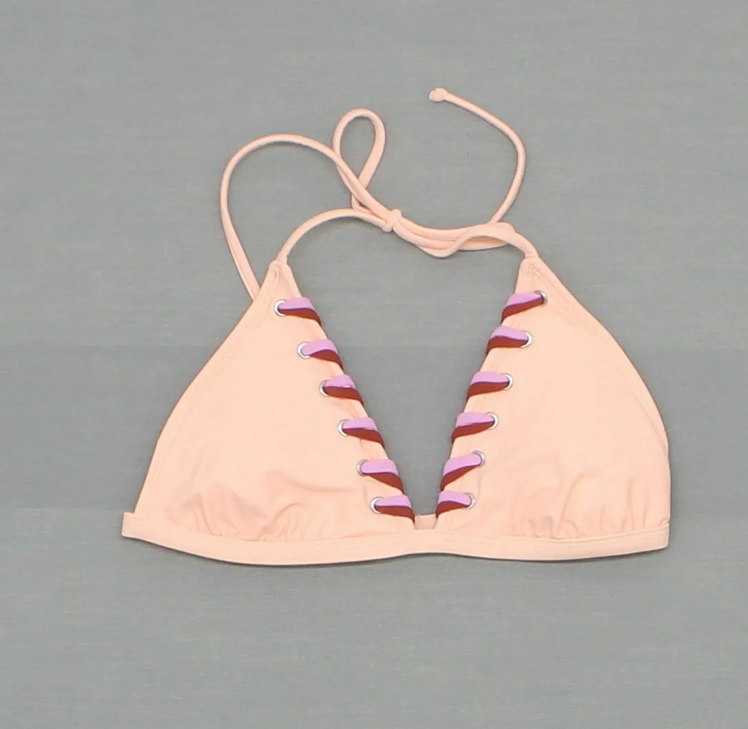 Xhilaration Women's Triangle Bikini Swim Top Pink Small