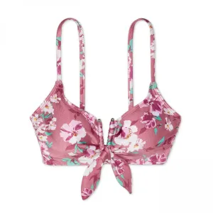 Xhilaration Women's V-Wire Tie Front Bralette Bikini Top