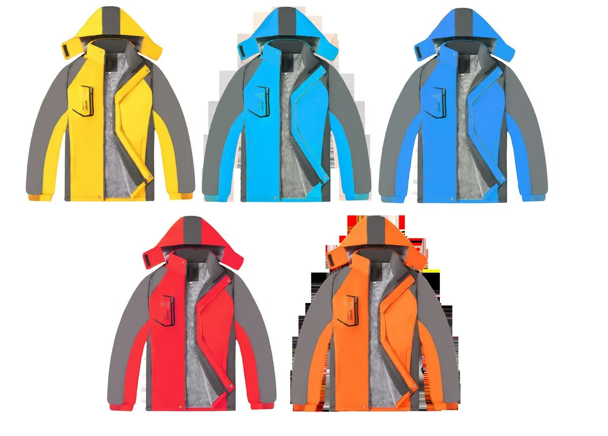 Zippered Long-Sleeved Waterproof Jacket With Lining